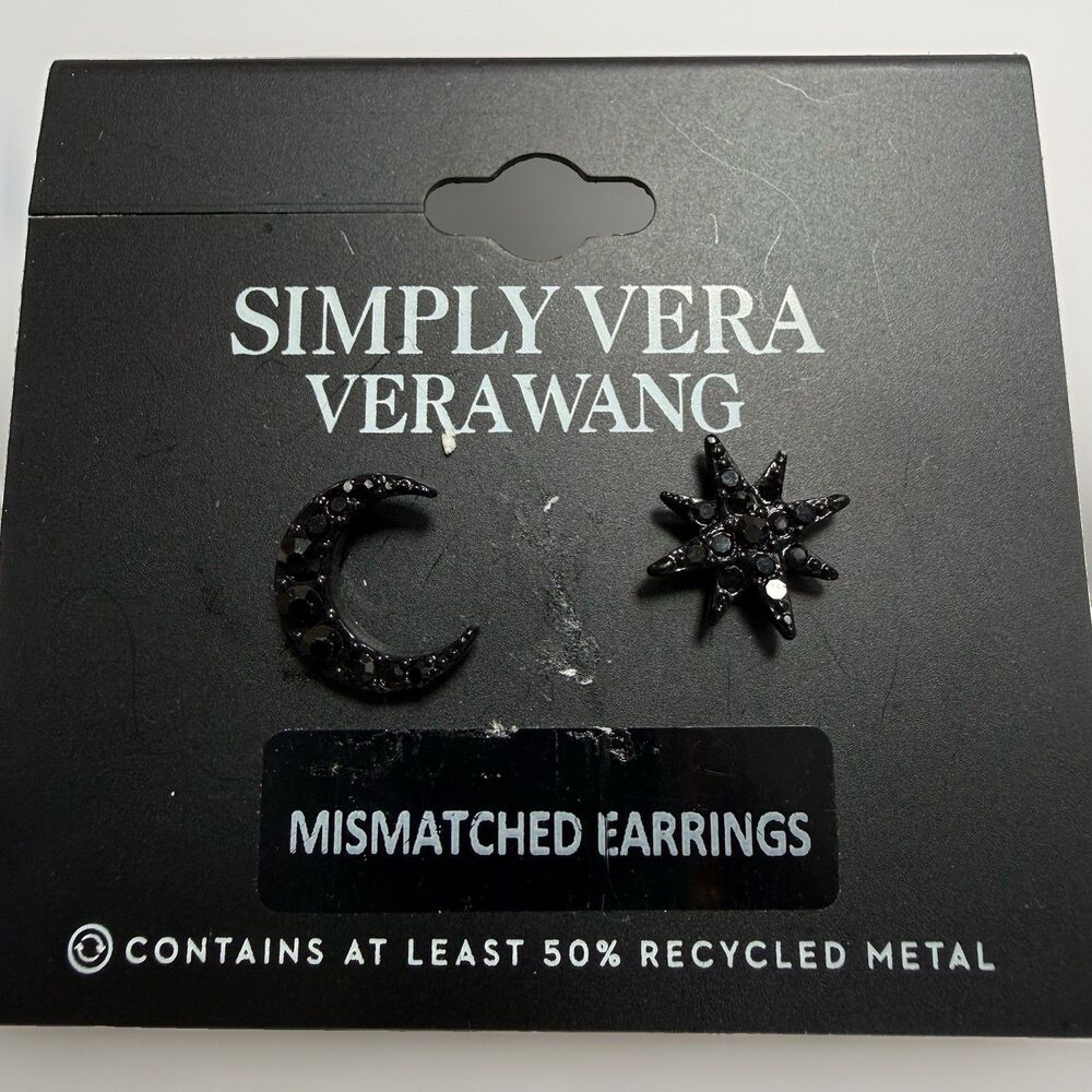 Simply Vera Vera Wang Moon Star Stud Earrings Mismatched Celestial Jewelry NWT